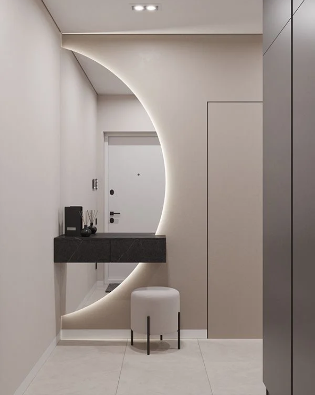 38. HALVRUNDT SPEIL MED BAKGRUNNSBELYSNING